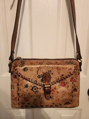 Patricia Nash Avellino Leather Crossbody Prairie Rose Envelope Style